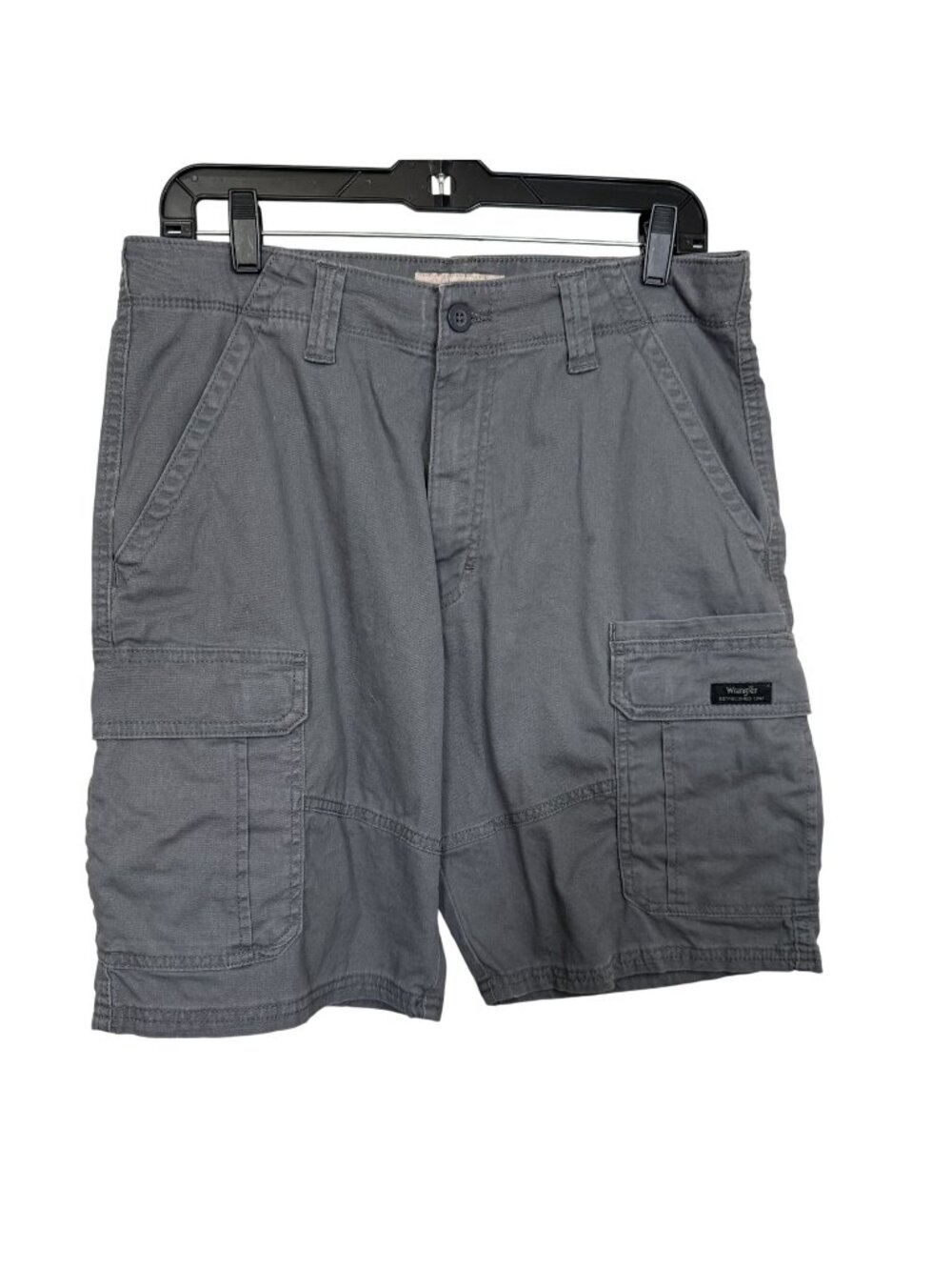 Wrangler Men’s 32x10 Gray Relaxed Cargo Shorts Stretch Cotton Utility Workwear